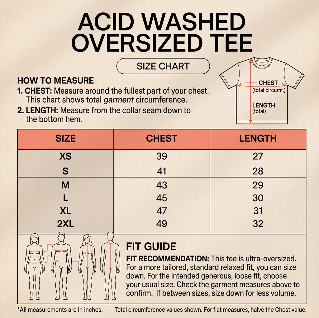 Vision | Unisex Acid Washed Oversized Tee
